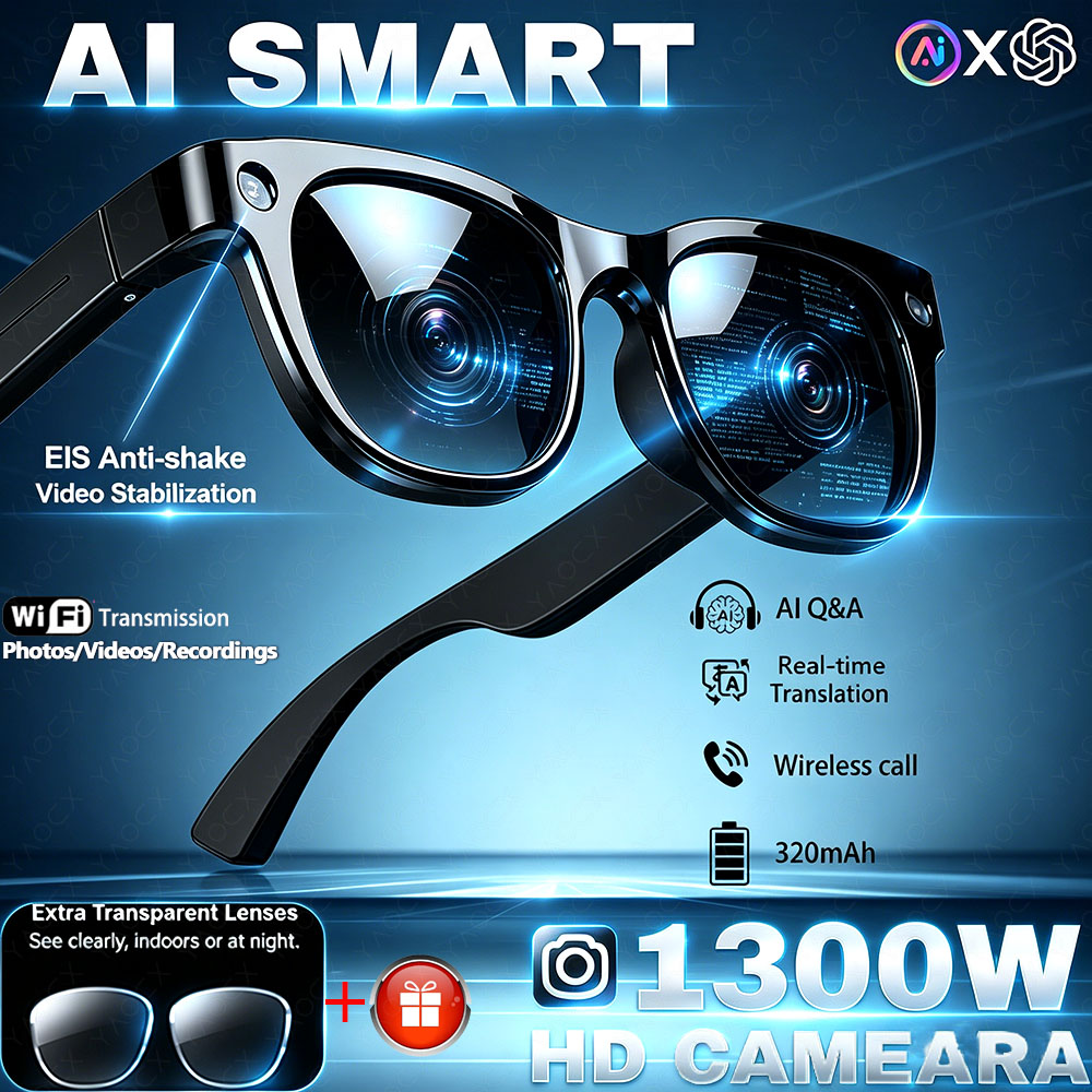 Audio Music To Video Ai - 1300W HD Camera Smart AI Glasses