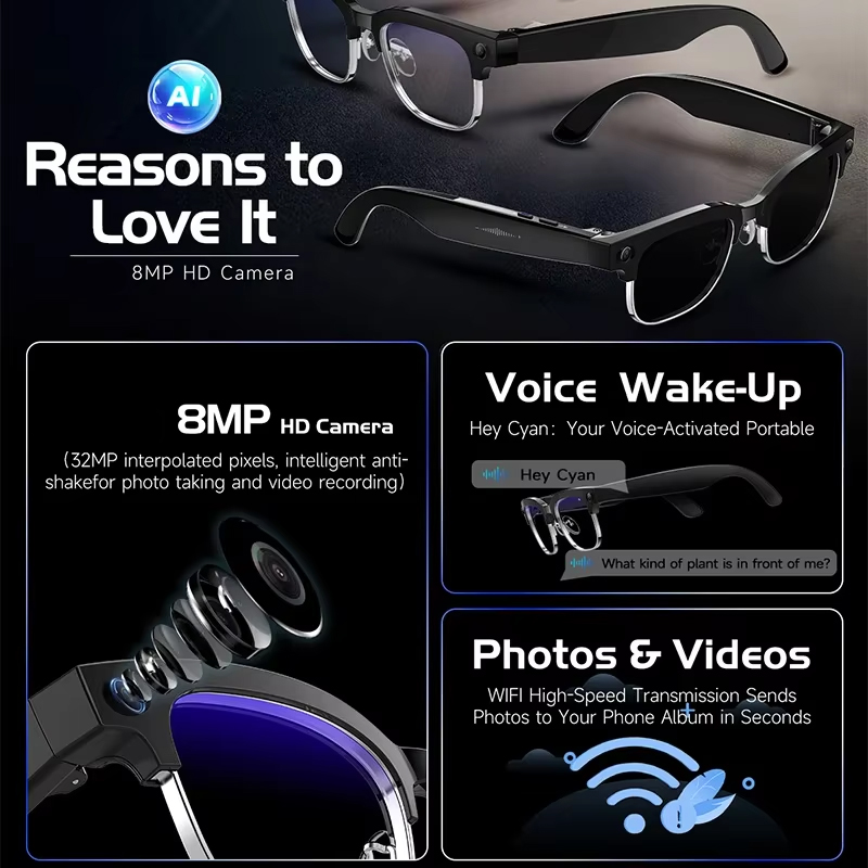 Smart Camera Glasses Photo and - Audio Music To Video Ai บทวิจารณ์และราคา