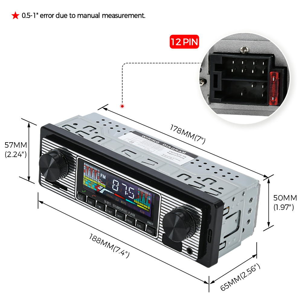 Vintage Car Radio Vehicle Inte - Audio Music Player บทวิจารณ์และราคา