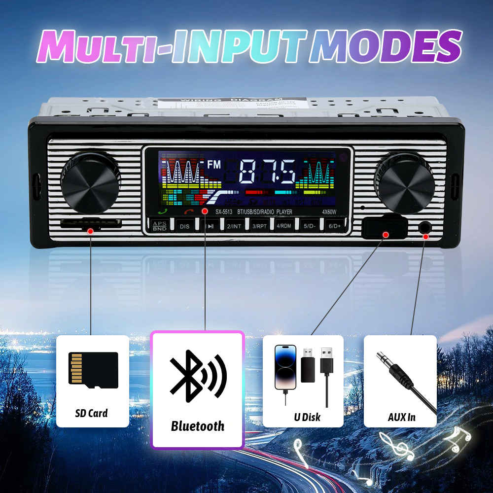 Vintage Car Radio Vehicle Inte - Audio Music Player บทวิจารณ์และราคา