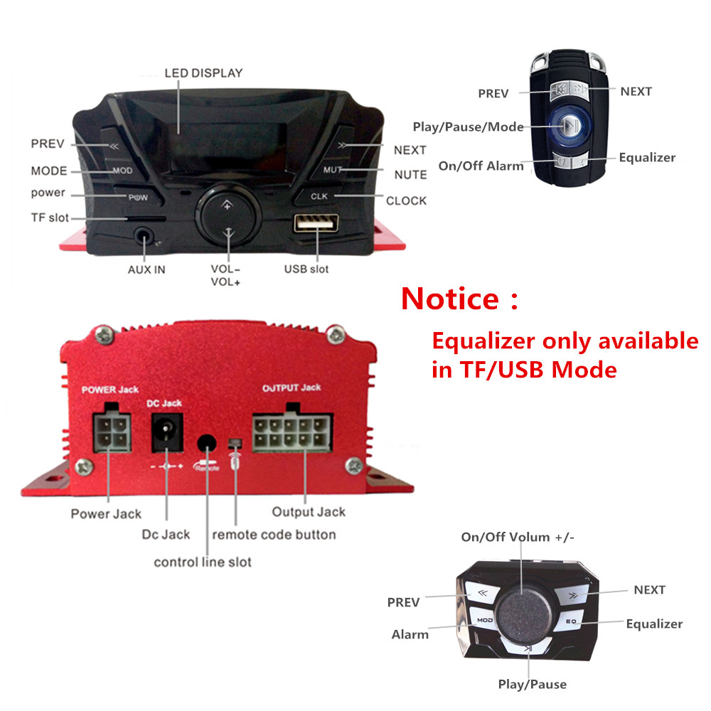 12V 4 Channel UTV ATV Golf Car - Audio Music Player บทวิจารณ์และราคา