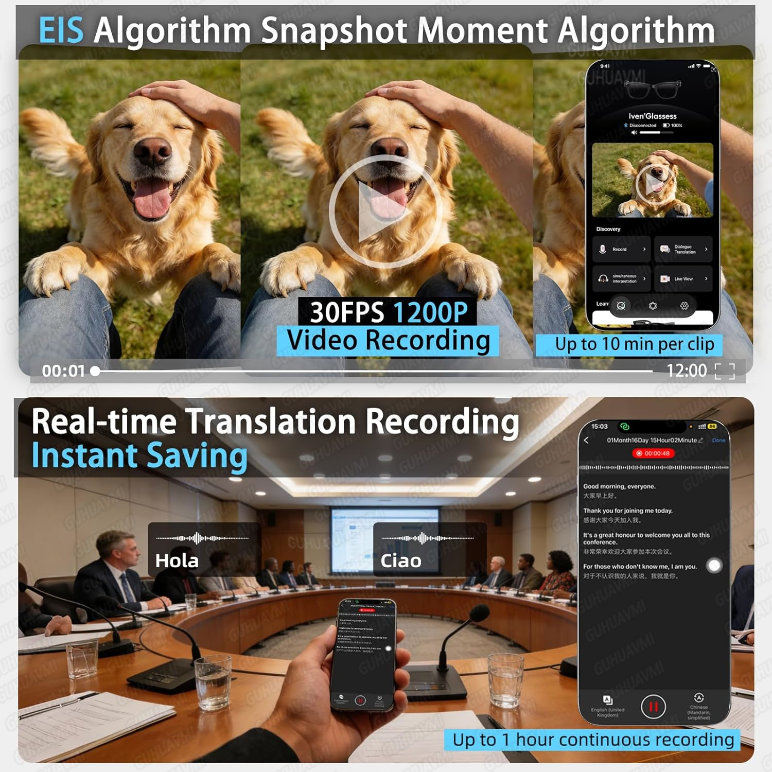 New Smart AI Glasses with 800W - Audio Music To Video Ai บทวิจารณ์และราคา