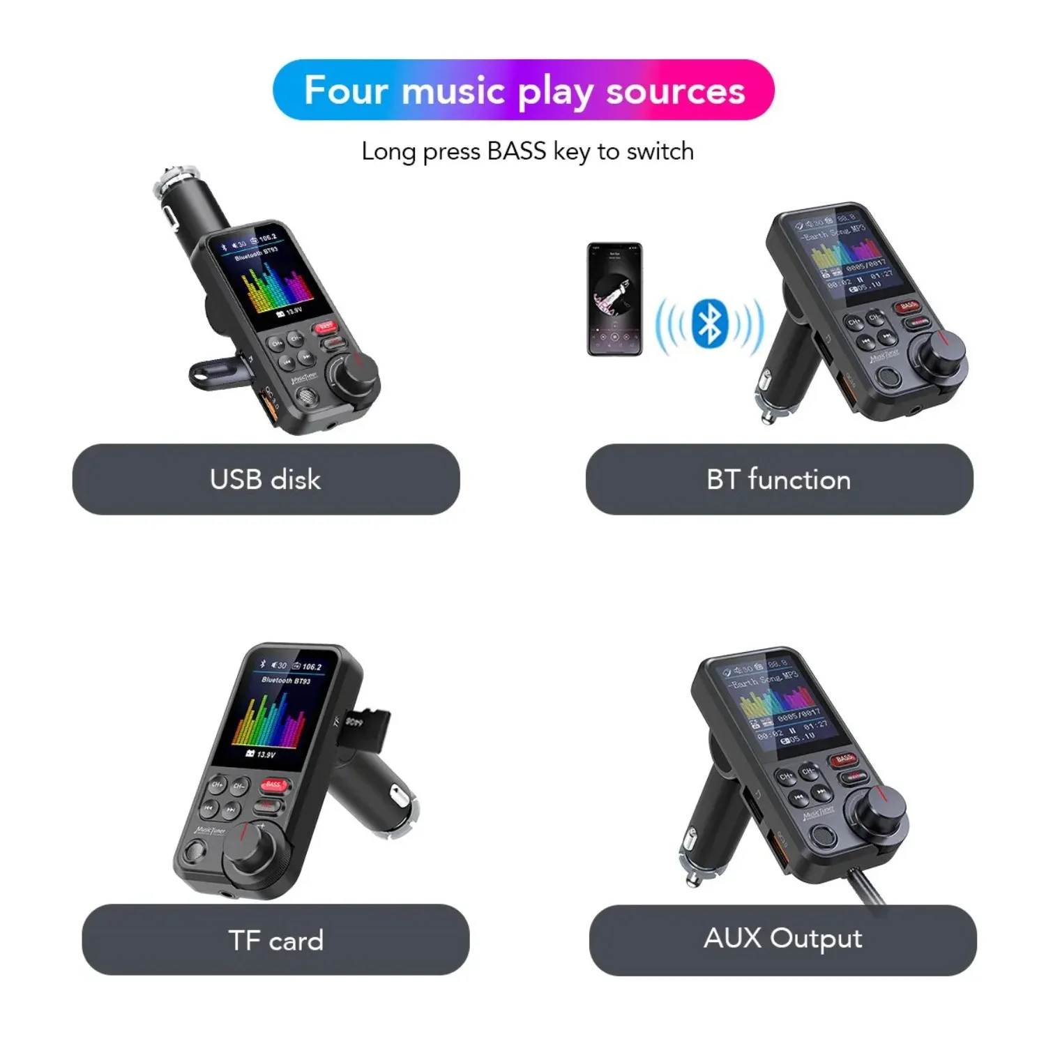 1.8 Inch Car Audio FM Transmit - Audio Music Player บทวิจารณ์และราคา