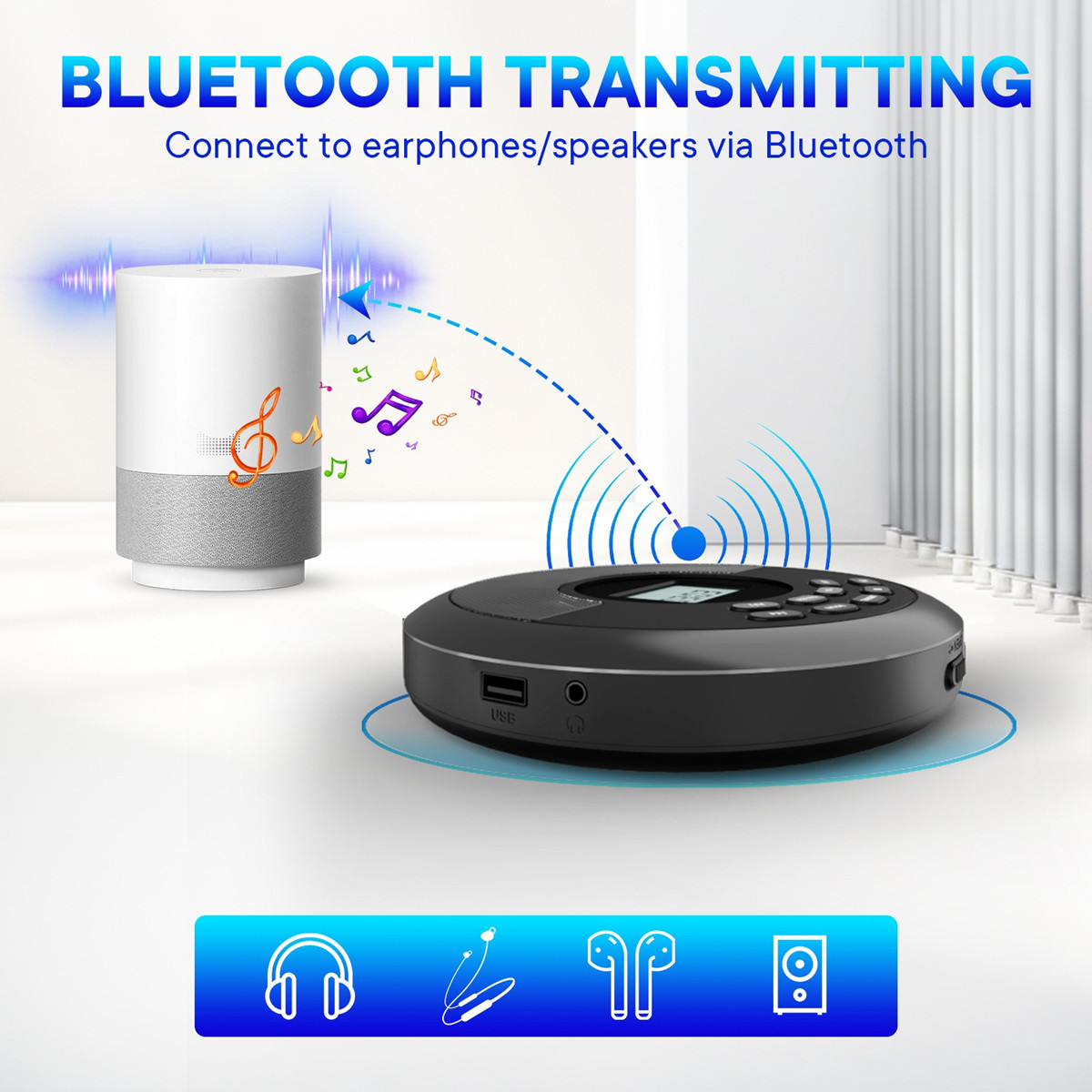 Portable CD Disc Machine MP3 U - Audio Music Mp3 Song บทวิจารณ์และราคา
