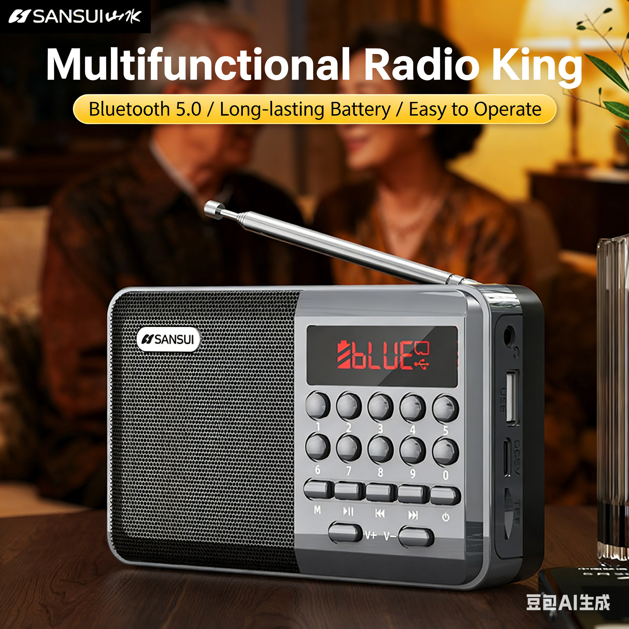 Mini FM Radio Bluetooth Speake - Audio Music Mp3 Song บทวิจารณ์และราคา