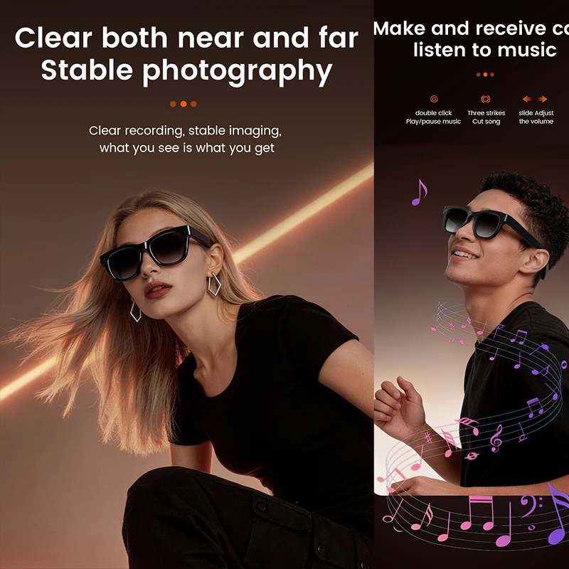 1300W HD Camera Smart AI Glass - Audio Music To Video Ai บทวิจารณ์และราคา