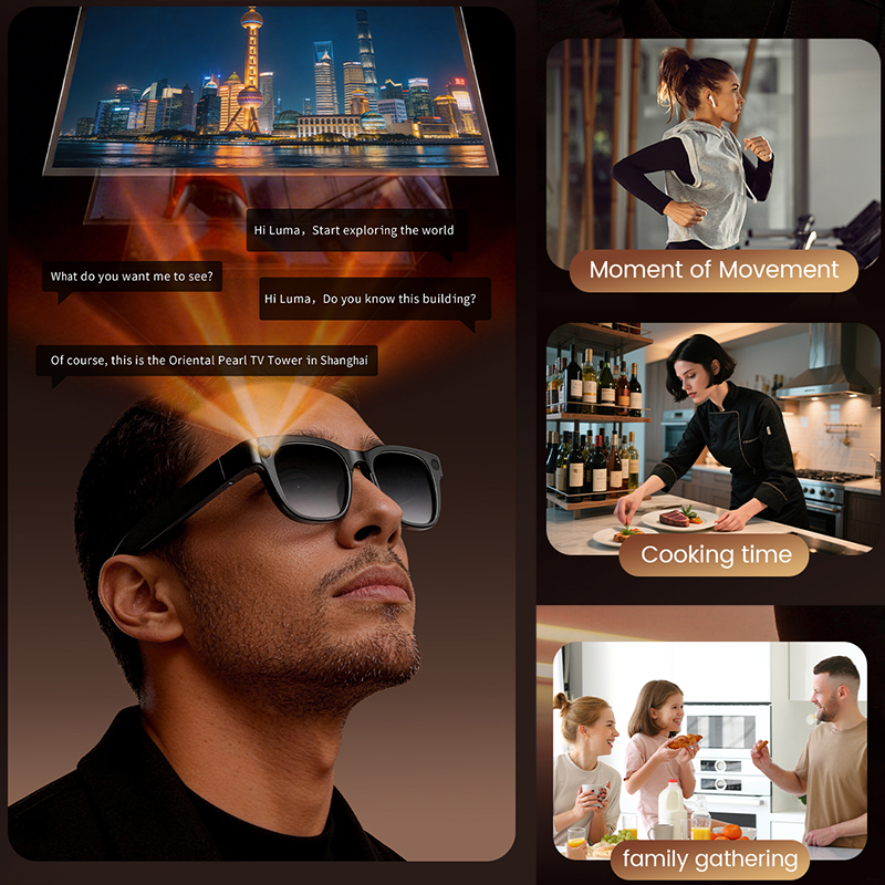 1300W HD Camera Smart AI Glass - Audio Music To Video Ai บทวิจารณ์และราคา