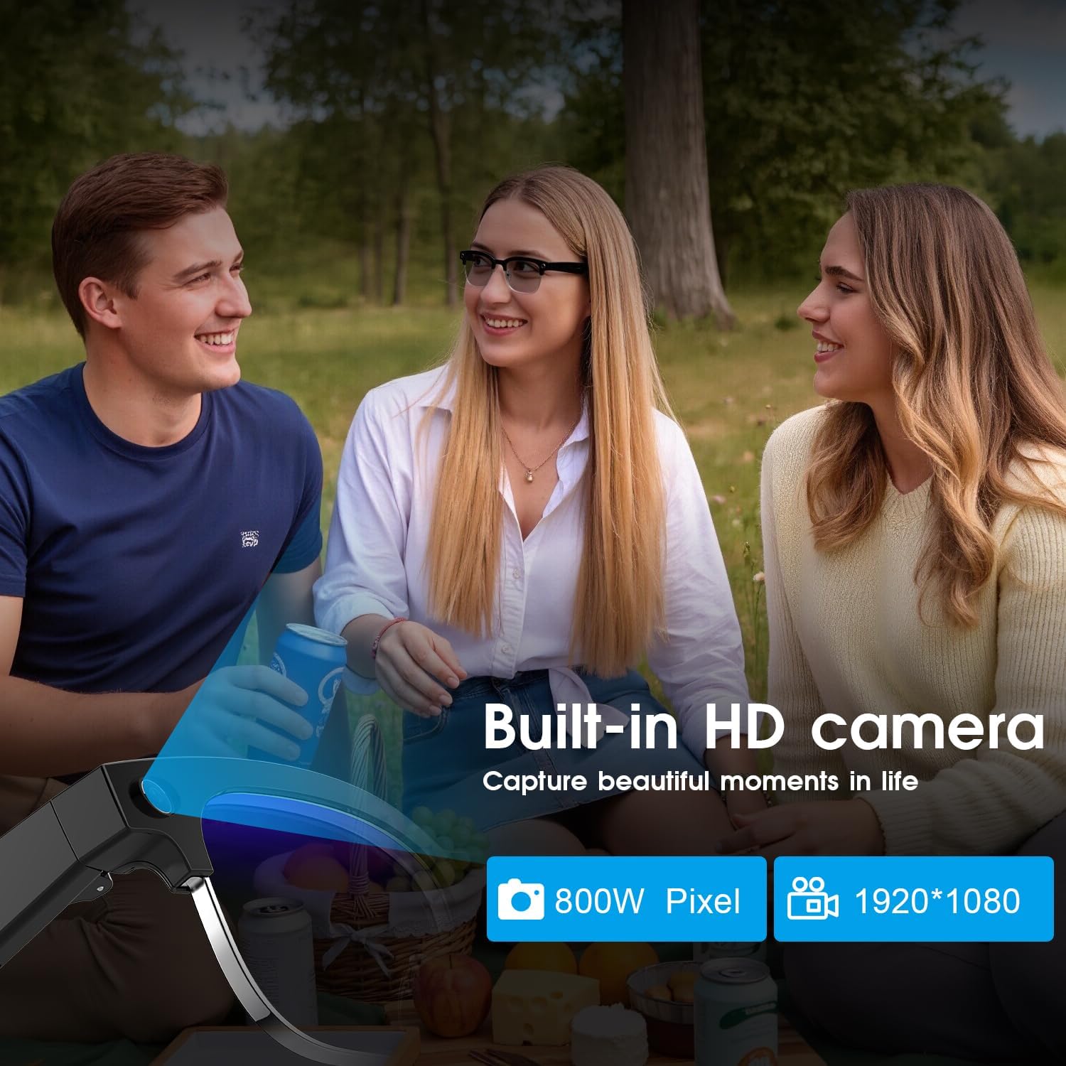 8MP HD Camera Glasses, 4K Vide - Audio Music To Video Ai บทวิจารณ์และราคา