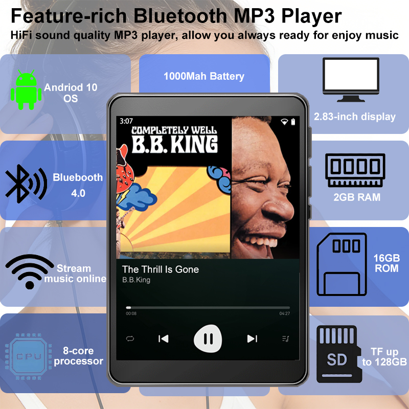 WiFi MP3 Player Andriod 10 Spo - Audio Music Download Free บทวิจารณ์และราคา